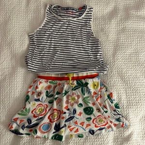 Mini boden girls tank and skirt. Size 7-8